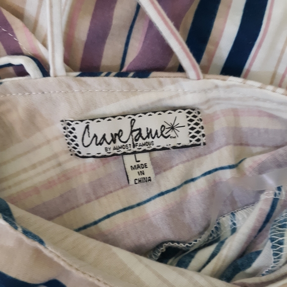 Crave Fame ruffle boho crop top blouse LG *C2 - Picture 2 of 6